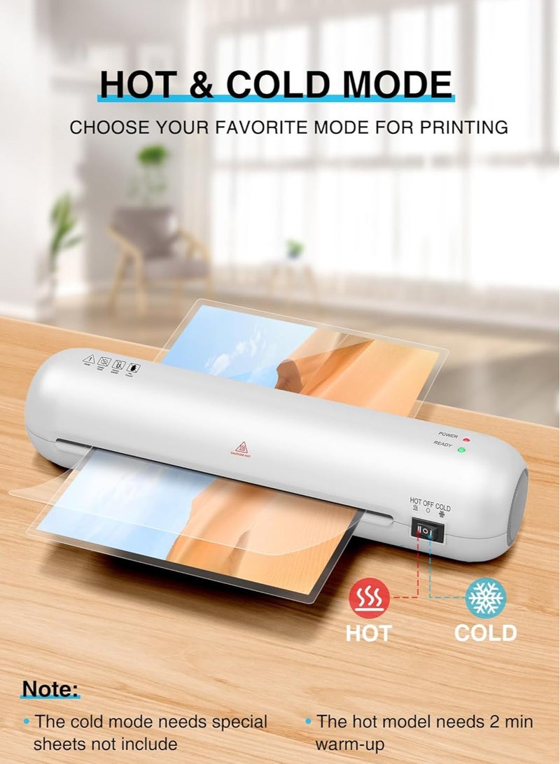 Laminator,Hot  Cold Laminator A4 Laminator Machine, 9 Inch with 6 in-1 Personal Desktop Laminator with Laminating Sheets 15 pcs, Fast Warm Laminator for Office, School, Home, Business - Image 3